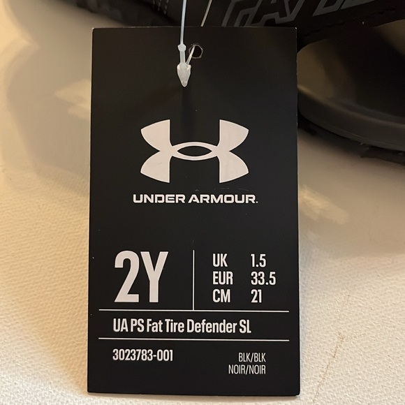 Under Armour UA Fat Tire Defender boys kids shoes 2Y black sandal NWT - Picture 6 of 8